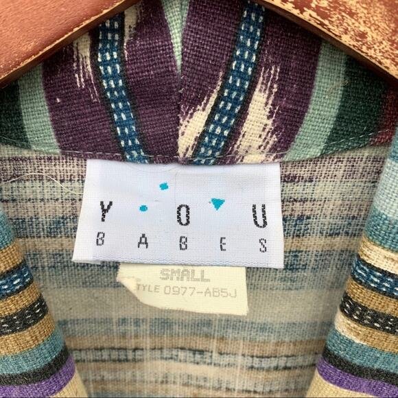 Vintage 90s southwestern Aztec concho crop blazer - Picture 5 of 6